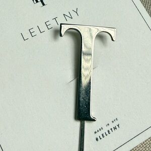 LELET NY Silver Tone Letter T Hairpin New